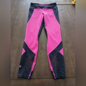 Athleta XS Hot Pink/Navy Leggings LIKE NEW